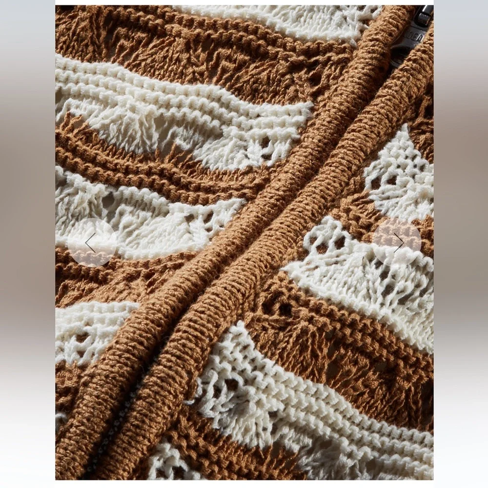 $268 NWT Veronica Beard Ariana Dickey Jacket insert dual zip tan white stripe - Picture 3 of 10